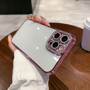IPHONE 14 PLUS COQUE CONTOUR STRAS ROSE