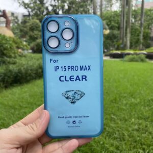 IPHONE 17 PRO COQUE TRANSPARENTE CAMERA BLEU