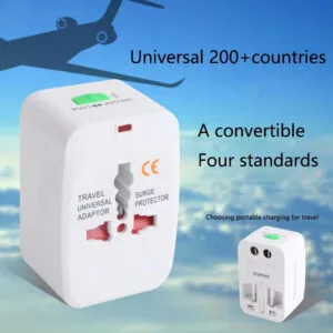 Adaptateur Universel Voyage KOUVOLSEN KOS-10010, Compatible USA/UK/EU/AU - Blanc