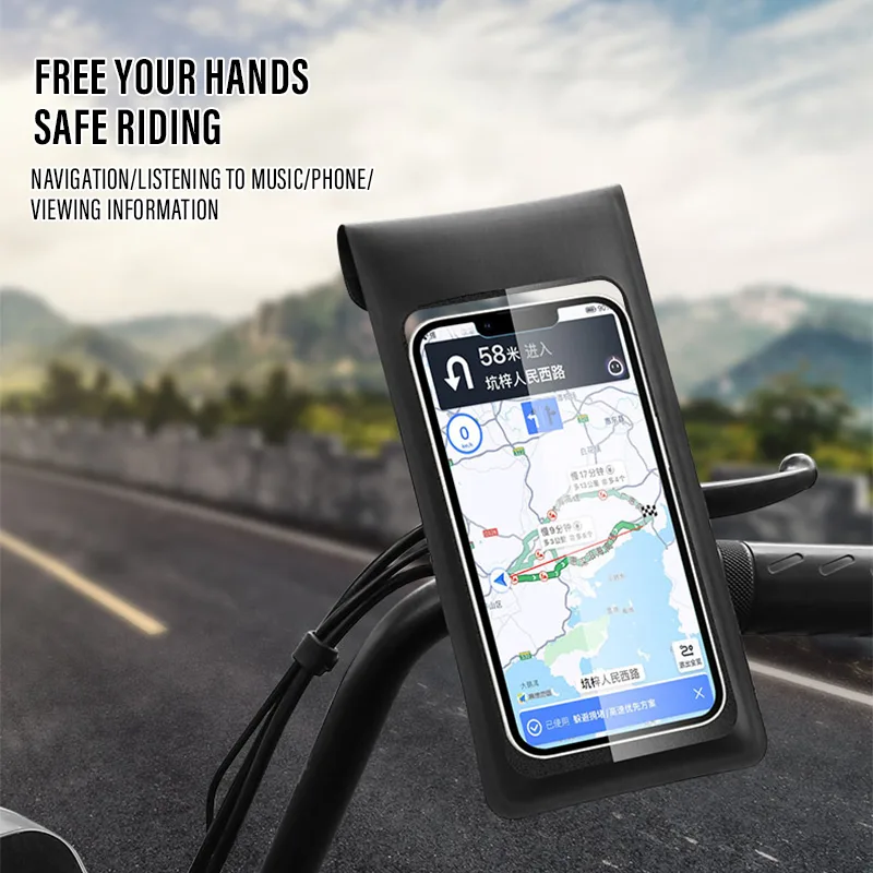 Support Téléphone Étanche Vélo/Moto, Protection 4 Coins,Kouvolsen – CH387 , Noir – Image 4
