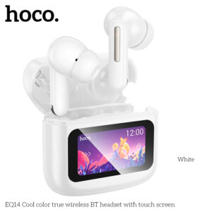 Écouteurs Sans Fil Bleutooth HOCO EQ14 Cool Color, avec Boîtier Tactile - Blanc