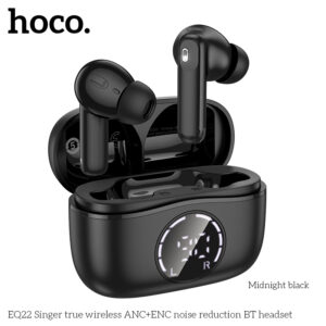 Écouteurs Bleutooth sans fil HOCO EQ22 ANC + ENC réduction du bruit  - Noir