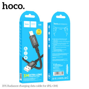 Câble Chargeur iPhone 3M X91 HOCO - Noir