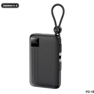 Batterie Externe 10 000 mAh à charge rapide 22,5 W avec double câble intégré (FC-13) - Noir