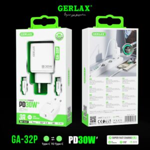 Chargeur Gerlax PD 33W avec cable type C-C GA-32P