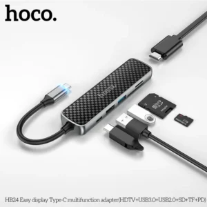 Câble adaptateur USB-C 6-en-1 HOCO HB24 Gris