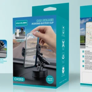 Support Téléphone Voiture KOUVOLSEN CH353 Noir