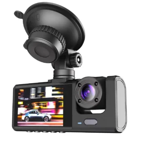 Dash Cam WiFi 1080P Triple Caméra Noir