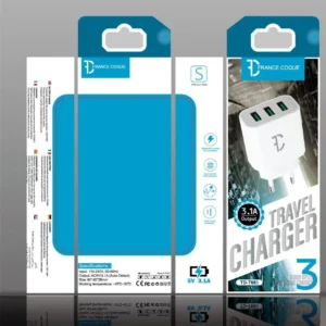 Chargeur secteur TD-LTE TD-T68S 3 USB 3.1A Blanc