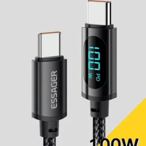Cable Essager 1000 iphone to type C Noir avec LCD 1M
