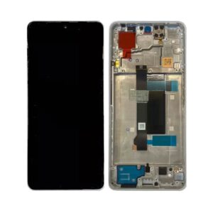 Écran tactile avec châssis compatible avec Xiaomi Poco X6 5G – blanc