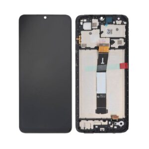 Écran tactile avec châssis compatible avec Xiaomi Redmi 12C – noir