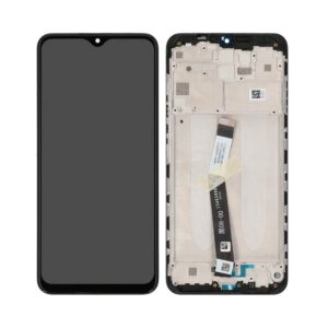 Écran tactile avec châssis compatible avec Xiaomi Redmi 9 – gris carbone