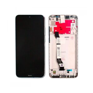 Écran tactile avec châssis compatible avec Xiaomi Redmi Note 8T – blanc