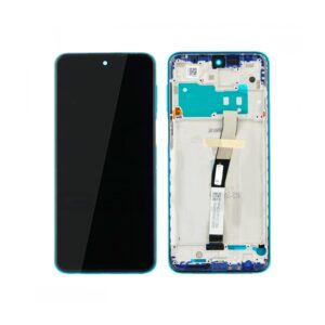 Écran tactile avec châssis compatible avec Xiaomi Redmi Note 9 Pro 4G – bleu aurora