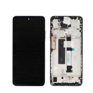 Écran tactile avec châssis compatible avec Xiaomi Redmi Note 9 Pro 5G – gris perle