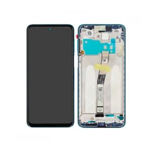 Écran tactile avec châssis compatible avec Xiaomi Redmi Note 9S – bleu aurora