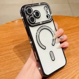 IPHONE 14 COQUE CONTOUR MAGSAFE STRAS NOIR