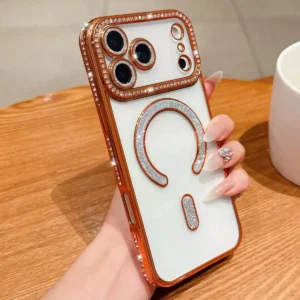 IPHONE 18 PRO MAX / IPHONE 17 PRO MAX COQUE CONTOUR MAGSAFE STRAS ORANGE